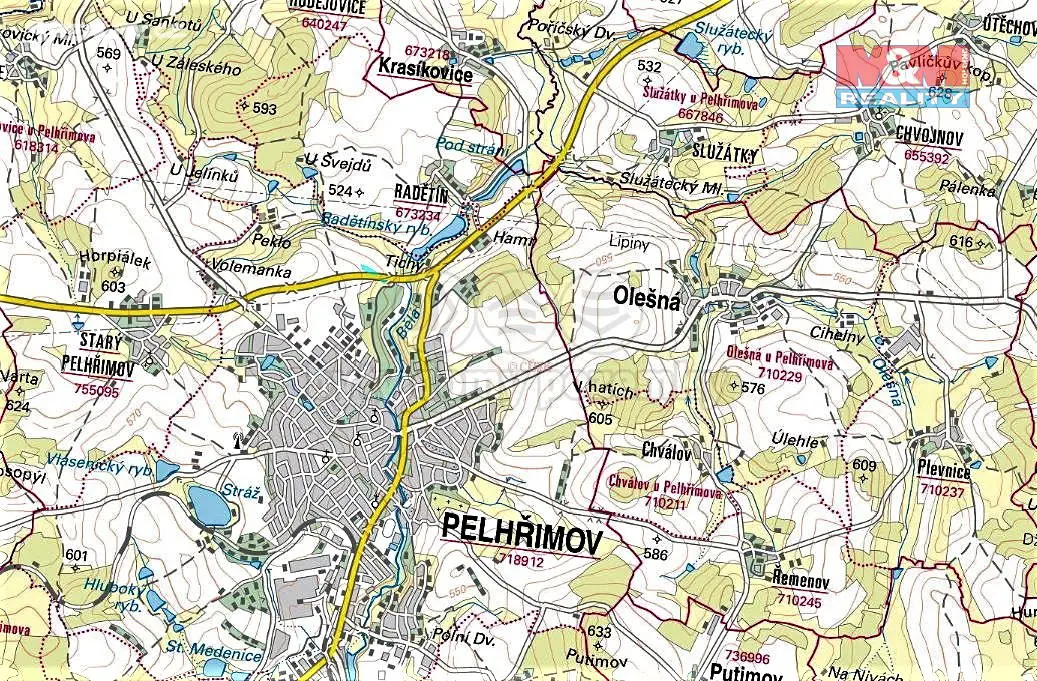 Prodej  pole 4 712 m², Pelhřimov, okres Pelhřimov