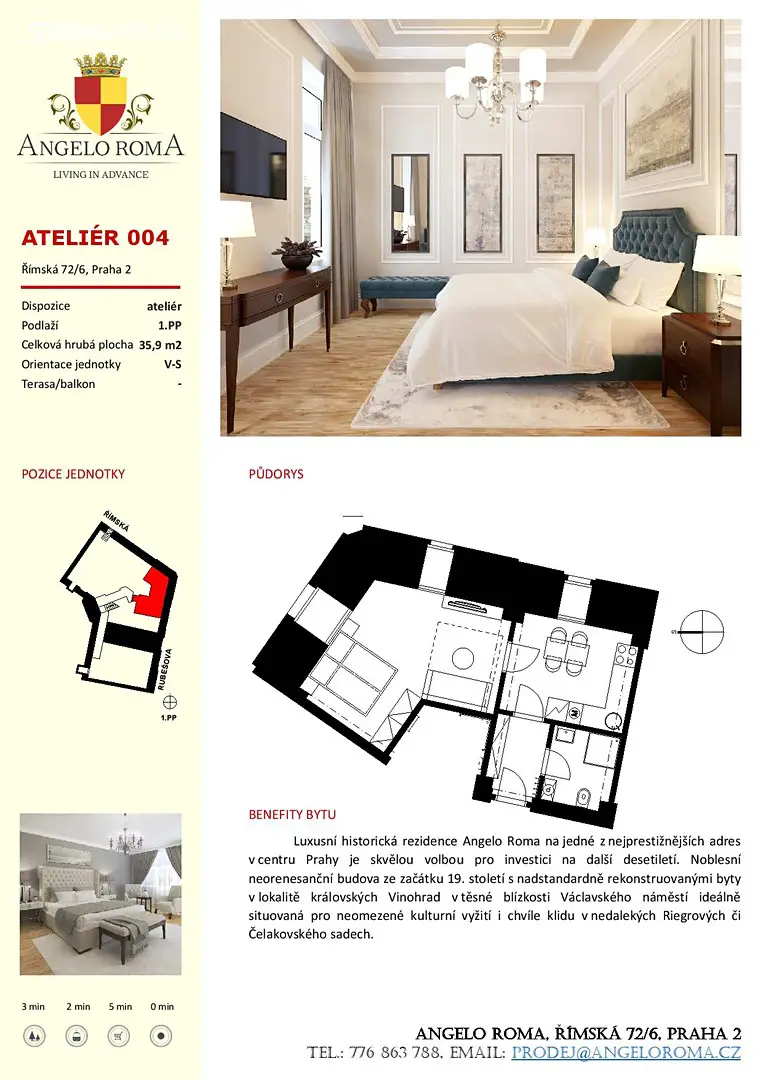 Prodej bytu 1+1 35 m², Římská, Praha 2 - Vinohrady