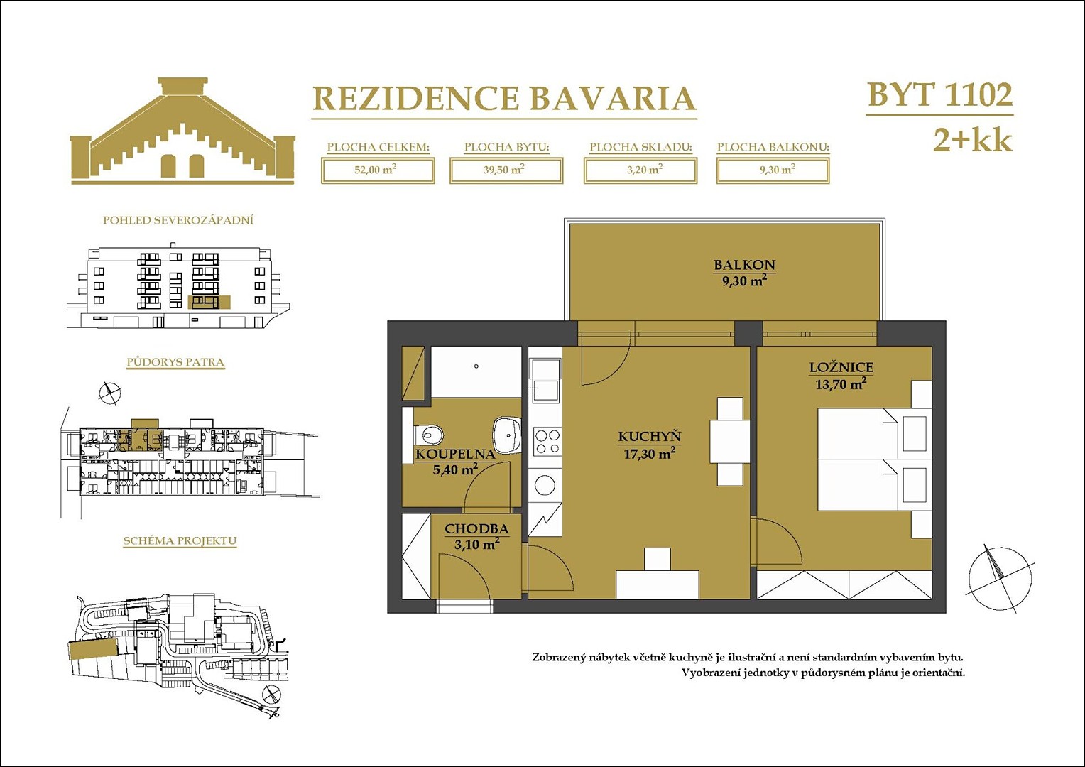 Prodej bytu 2+kk 40 m², Brno - Jehnice, okres Brno-město