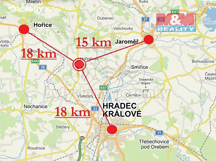 Prodej  chalupy 103 m², pozemek 247 m², Hořiněves, okres Hradec Králové