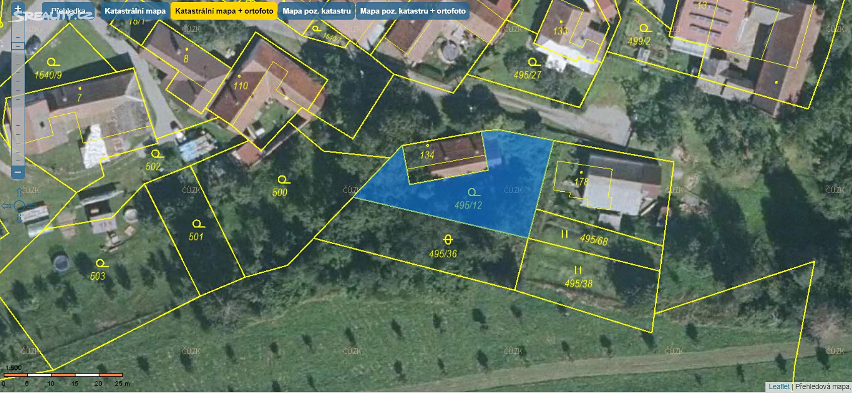 Prodej  stavebního pozemku 473 m², Uhřice, okres Blansko