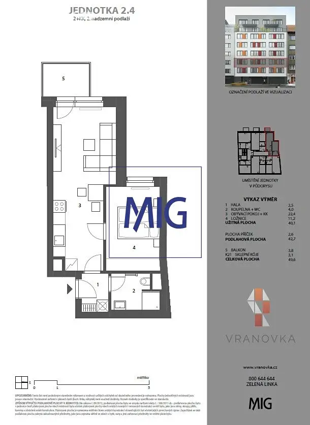 Pronájem bytu 2+kk 40 m², Vranovská, Brno - Zábrdovice