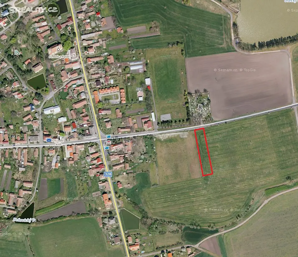 Prodej  stavebního pozemku 1 928 m², Kněžice, okres Nymburk