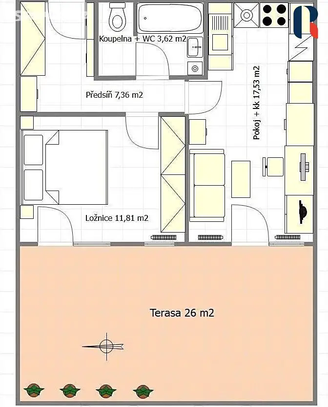 Prodej bytu 2+kk 67 m², Novobohdalecká, Praha 10 - Michle