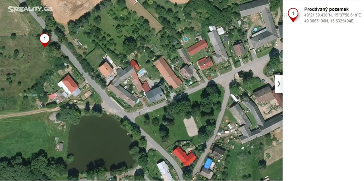 Prodej  stavebního pozemku 1 095 m², Puklice - Studénky, okres Jihlava