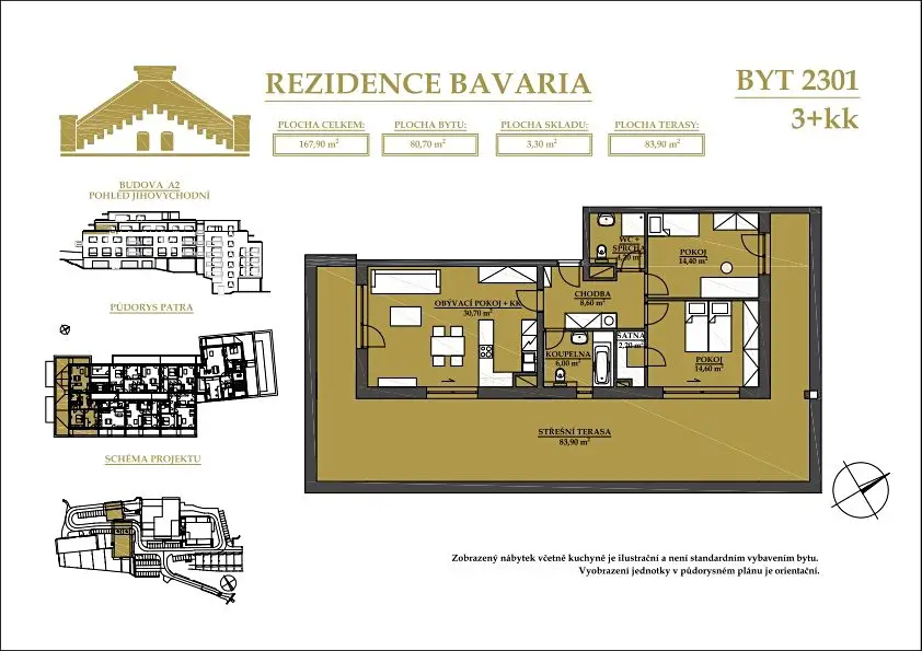 Prodej bytu 3+kk 168 m², Brno - Jehnice, okres Brno-město