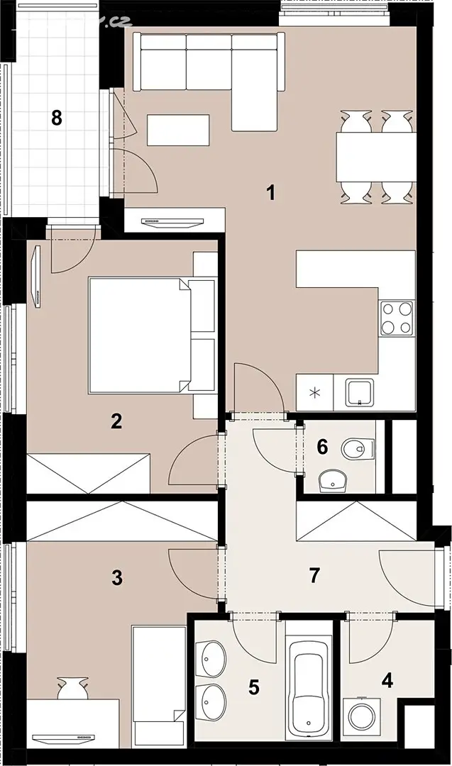 Prodej bytu 3+kk 65 m², Do zahrádek I, Praha 5 - Třebonice
