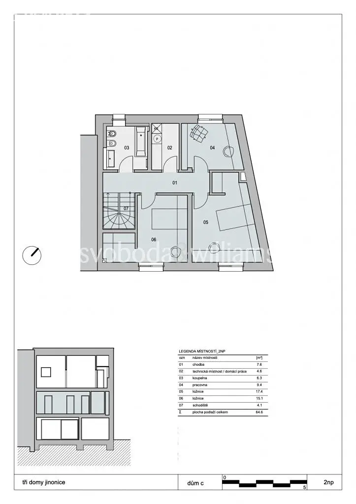 Prodej  rodinného domu 178 m², pozemek 109 m², Praha 5 - Jinonice