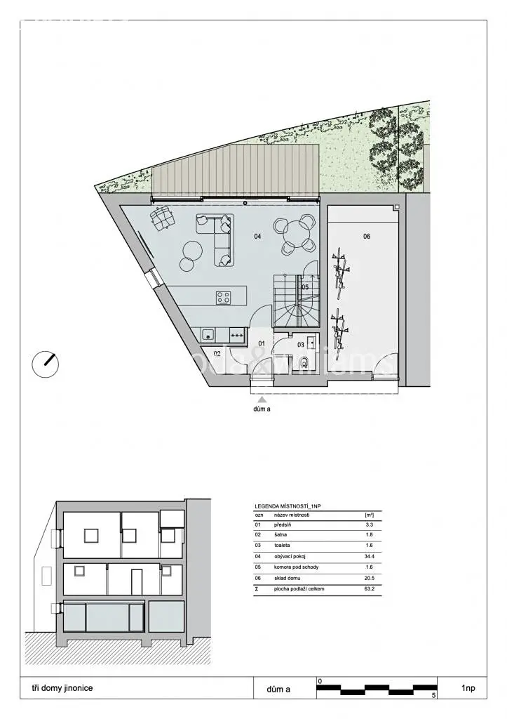 Prodej  rodinného domu 168 m², pozemek 109 m², Praha 5 - Jinonice