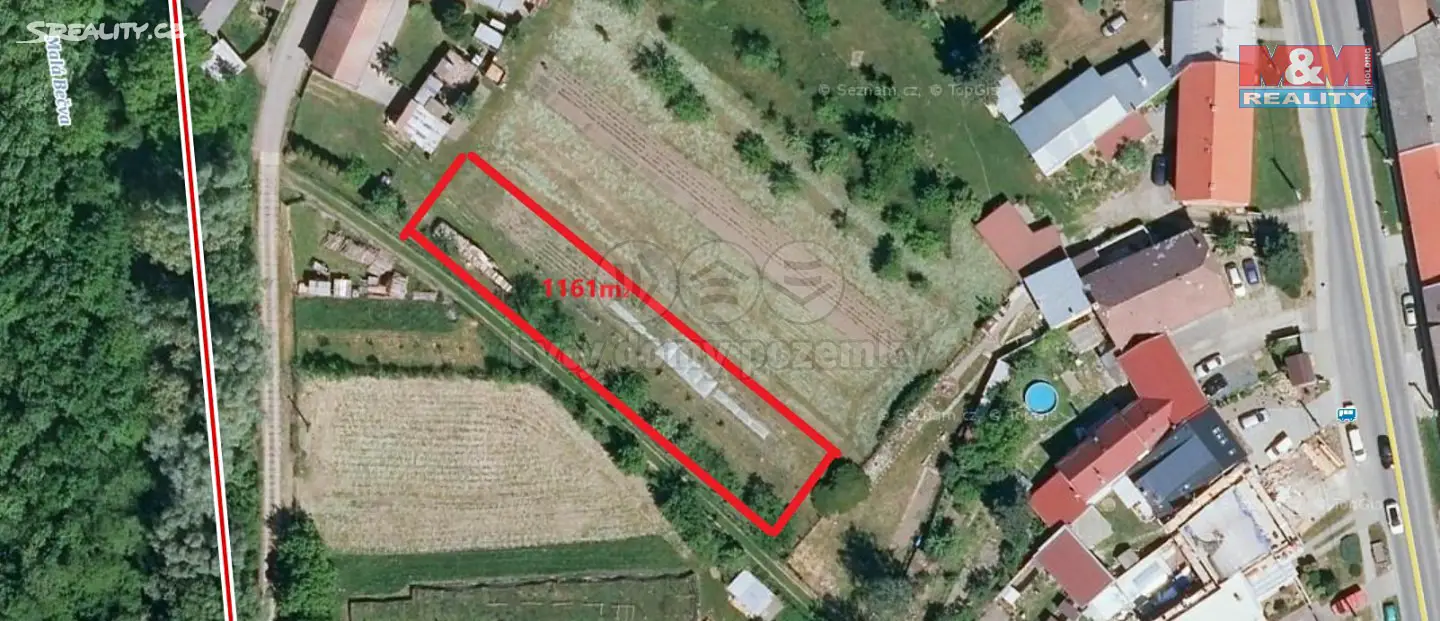 Prodej  stavebního pozemku 1 161 m², Chropyně - Plešovec, okres Kroměříž