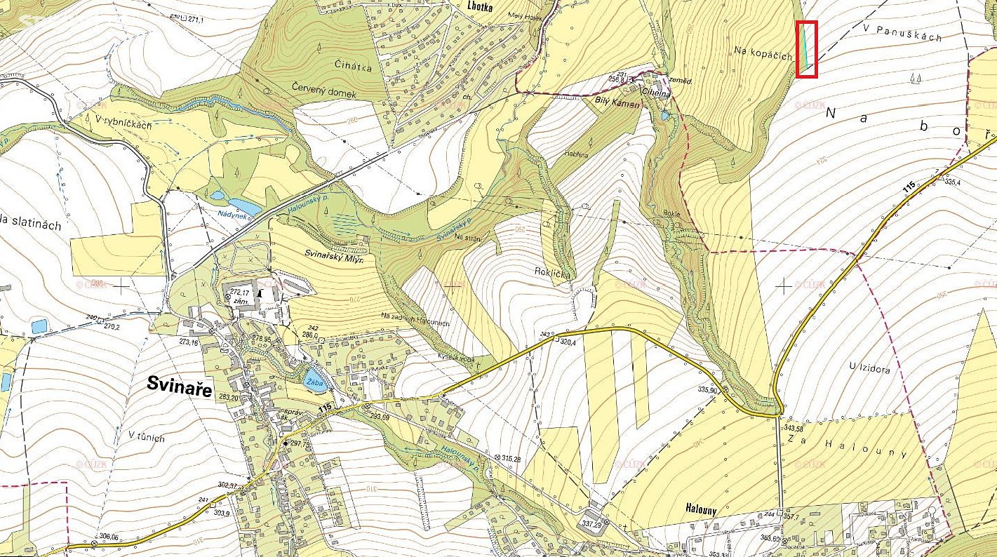 Prodej  pole 334 m², Zadní Třebaň, okres Beroun