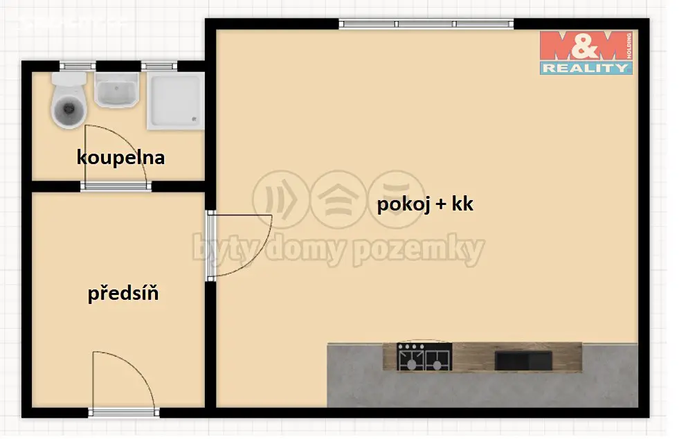 Pronájem bytu 1+kk 32 m², Špitálská, Praha 9 - Vysočany