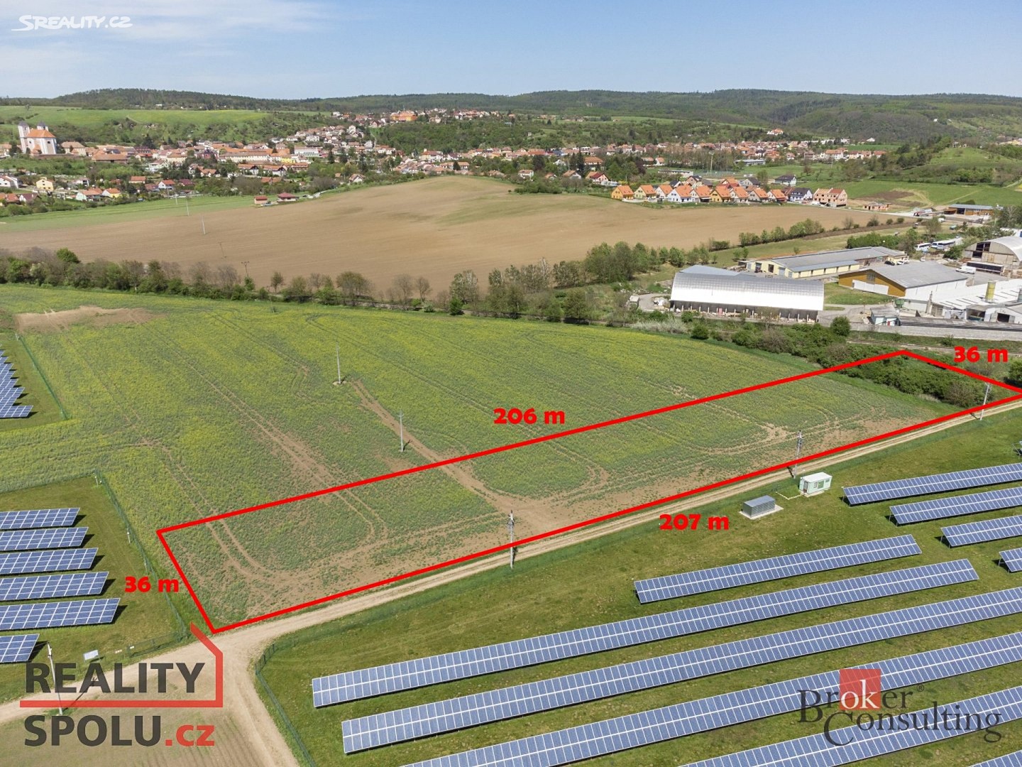 Prodej  komerčního pozemku 7 075 m², Pozořice, okres Brno-venkov