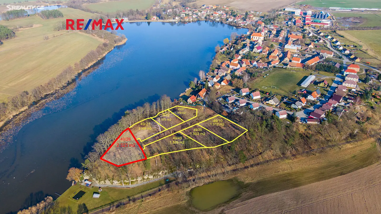 Prodej  stavebního pozemku 2 523 m², Holany, okres Česká Lípa