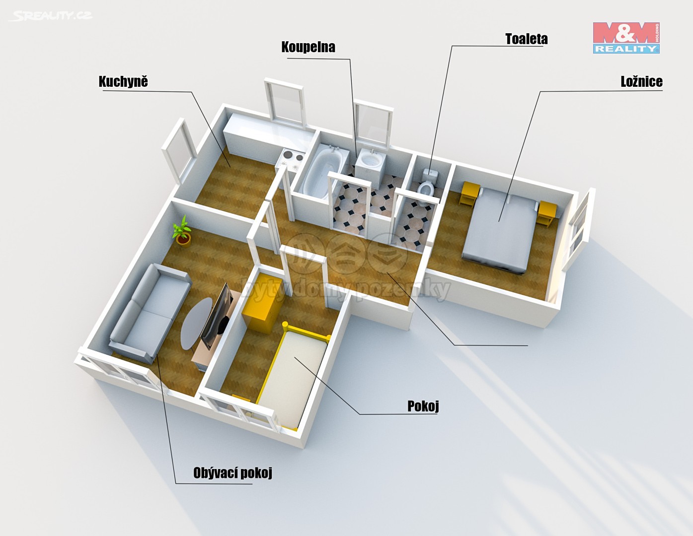 Pronájem bytu 3+1 120 m², Jiráskova, Strakonice - Strakonice I
