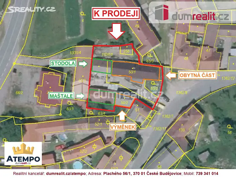 Prodej  zemědělské usedlosti 100 m², pozemek 1 027 m², Vitějovice, okres Prachatice
