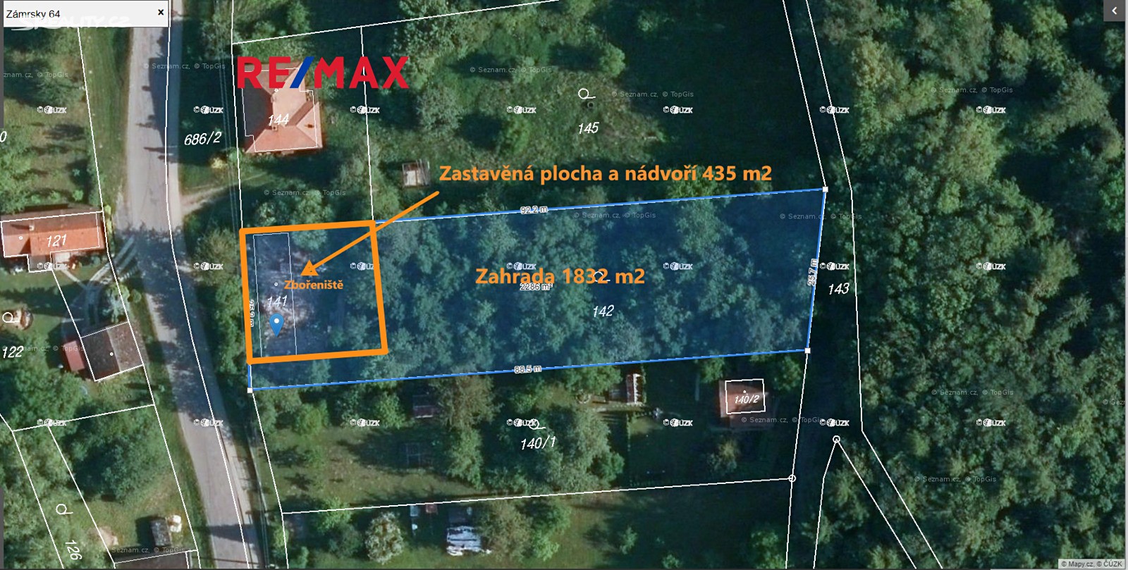 Prodej  stavebního pozemku 435 m², Zámrsky, okres Přerov