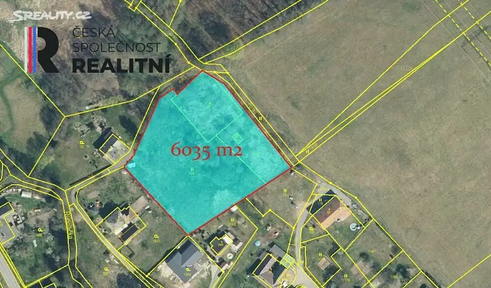Prodej  stavebního pozemku 6 035 m², Rudoltice, okres Ústí nad Orlicí