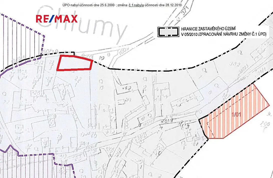Prodej  stavebního pozemku 1 064 m², Chlumy, okres Plzeň-jih
