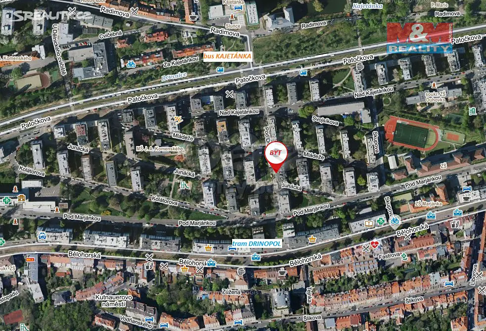 Pronájem bytu 1+kk 25 m², Junácká, Praha 6 - Břevnov