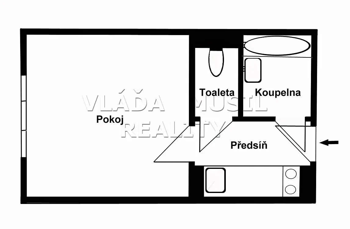 Pronájem bytu 1+kk 32 m², Na Mlejnku, Praha 4 - Braník