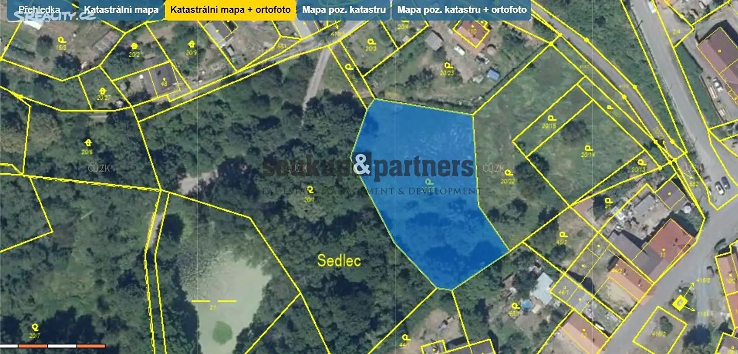 Prodej  stavebního pozemku 2 182 m², Mšeno - Sedlec, okres Mělník