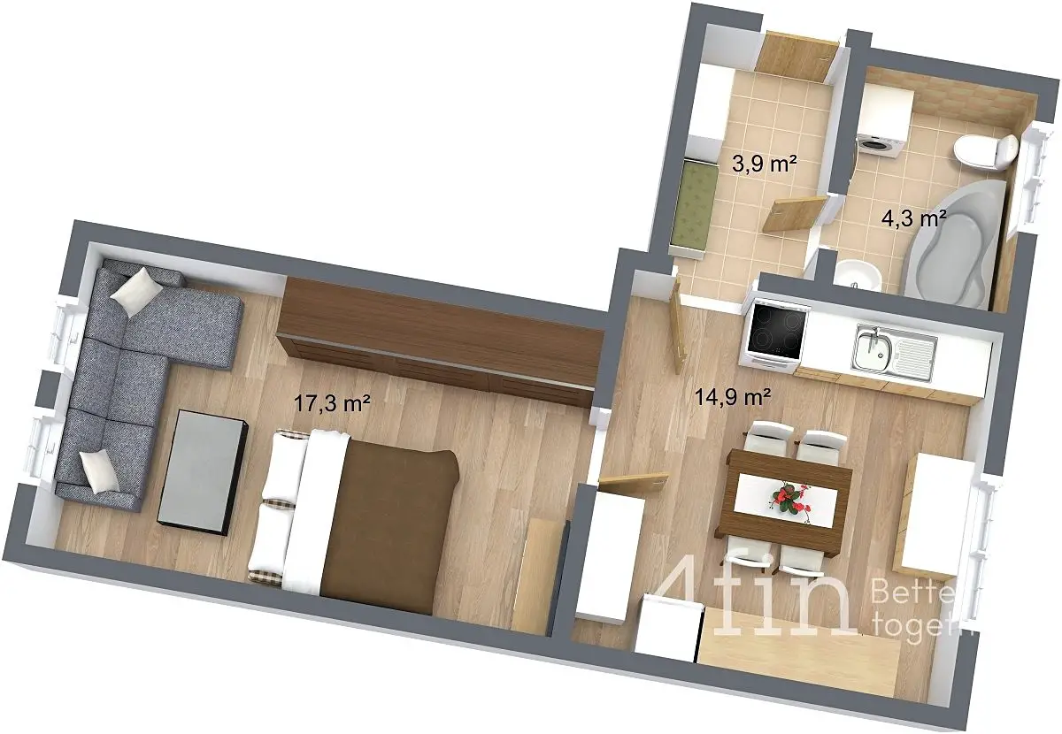 Pronájem bytu 1+1 40 m², Nákladní, Karlovy Vary - Rybáře