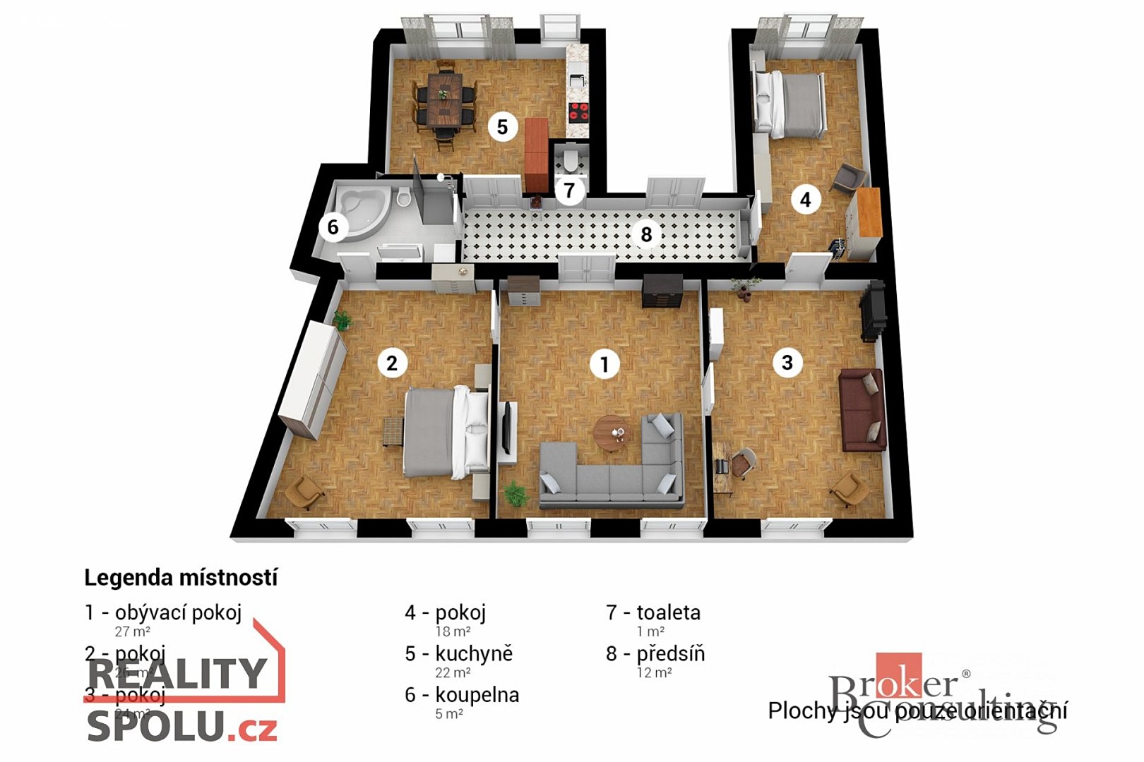 Pronájem bytu 4+1 132 m², Biskupská, Praha 1 - Nové Město