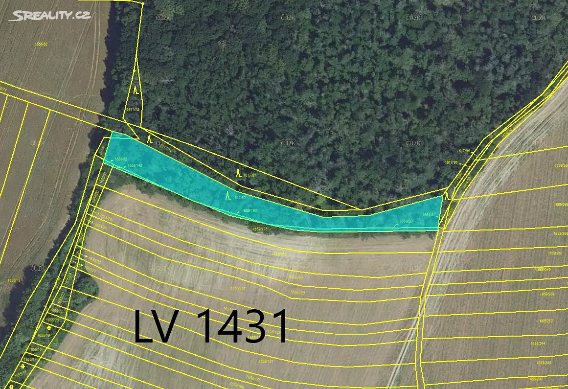 Prodej  lesa 1 630 m², Kyjov - Bohuslavice, okres Hodonín