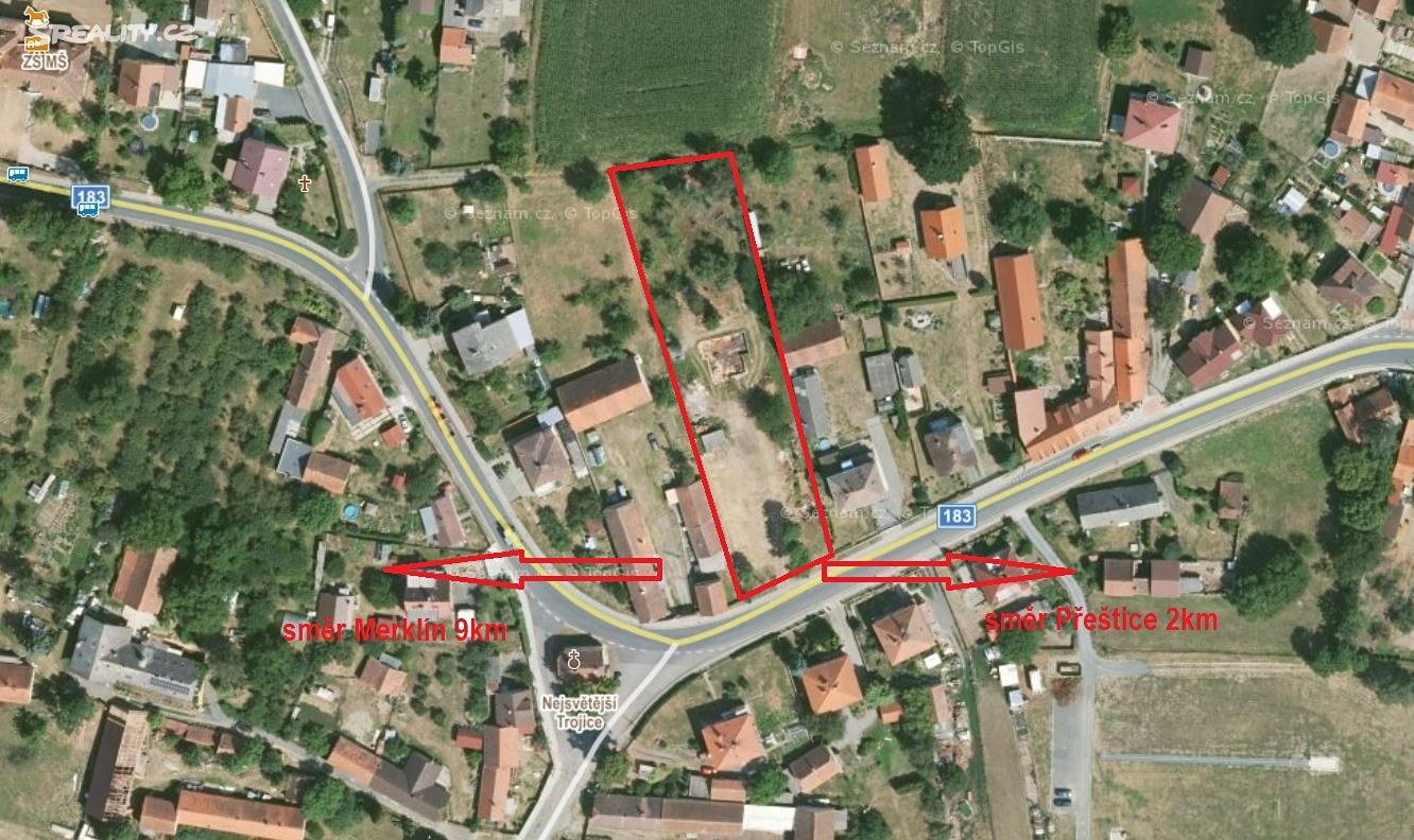 Prodej  stavebního pozemku 1 170 m², Přeštice - Skočice, okres Plzeň-jih