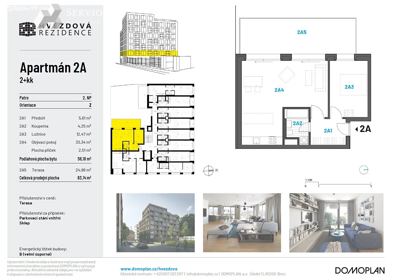 Prodej bytu 2+kk 58 m², Hvězdová, Brno - Zábrdovice