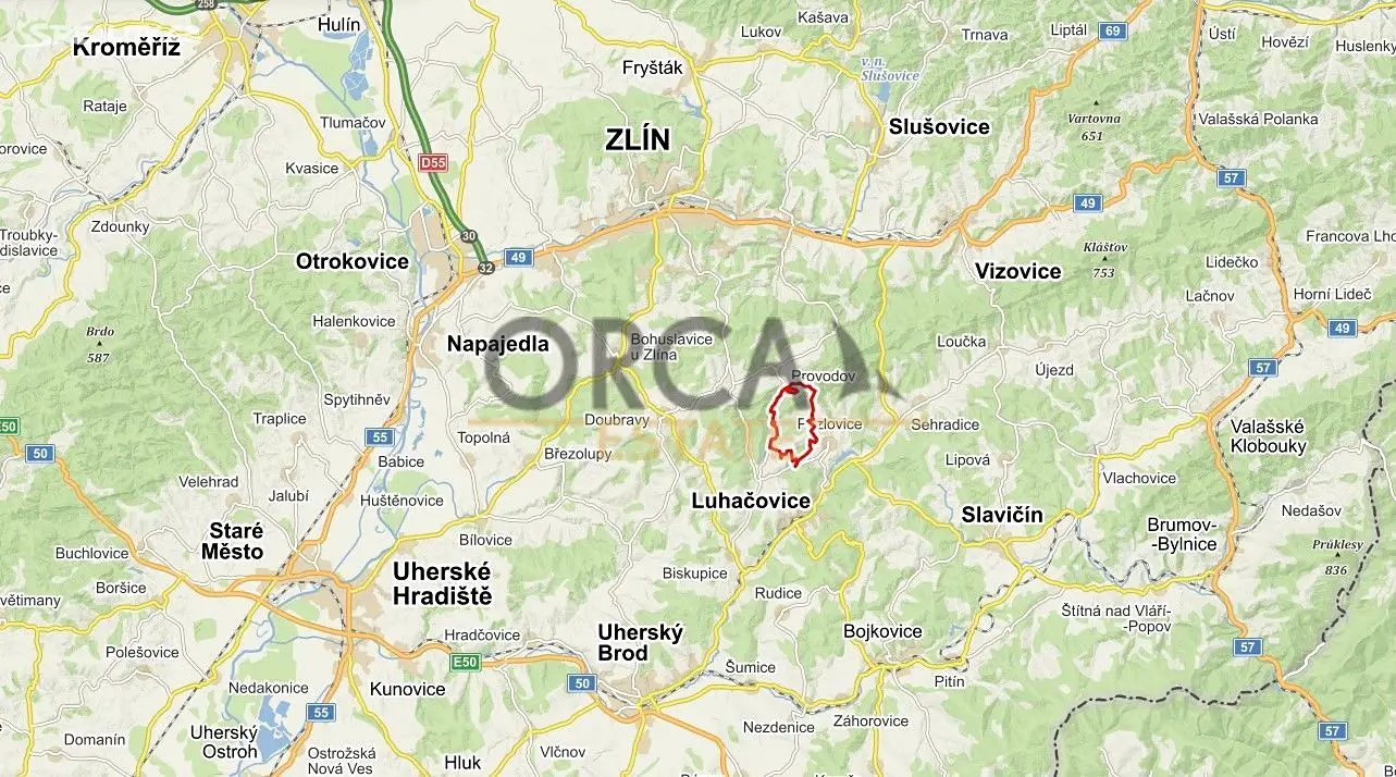 Prodej  lesa 24 688 m², Luhačovice, okres Zlín