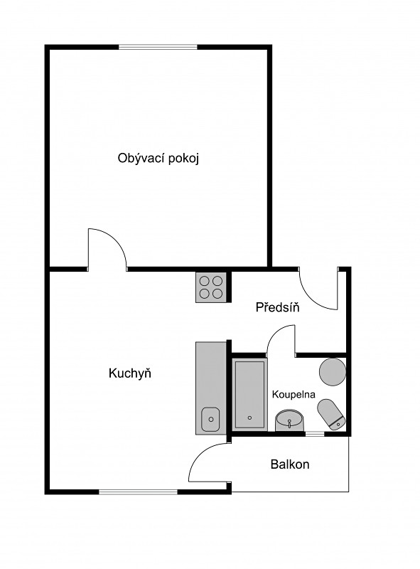 Prodej bytu 1+1 47 m², Mlýnská, Liberec - Liberec IV-Perštýn