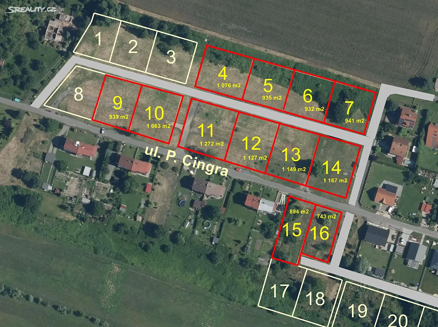 Prodej  stavebního pozemku 743 m², P. Cingra, Bohumín - Starý Bohumín