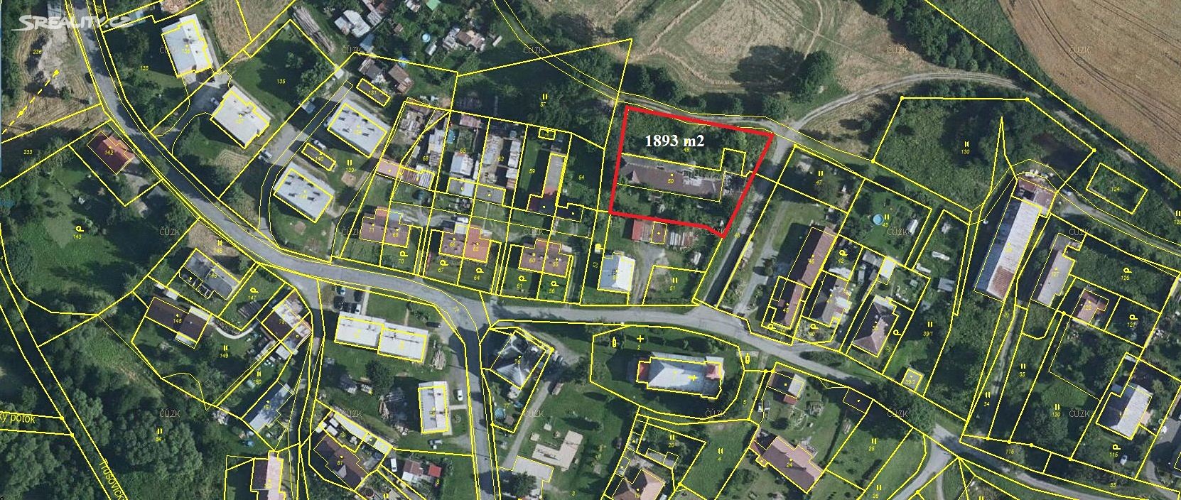 Prodej  stavebního pozemku 1 893 m², Horní Loděnice, okres Olomouc