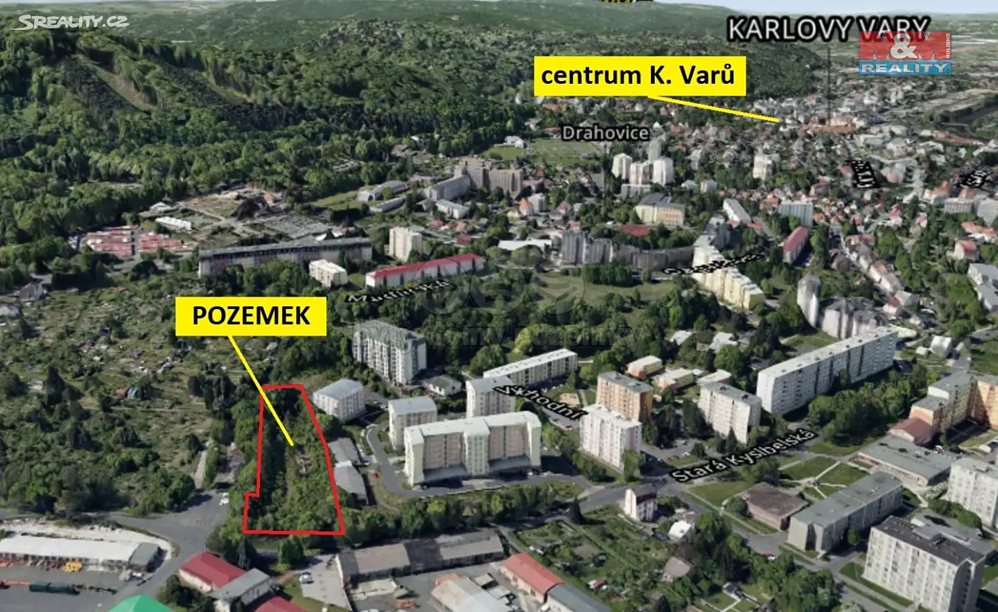 Prodej  pozemku 4 294 m², Stará Kysibelská, Karlovy Vary - Drahovice
