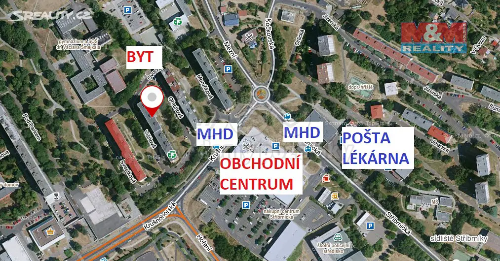 Prodej bytu 1+1 36 m², Višňová, Ústí nad Labem - Severní Terasa