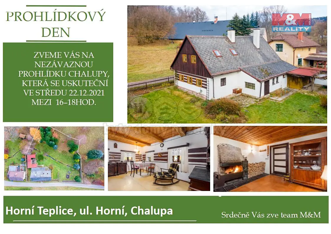 Prodej  chalupy 1 292 m², pozemek 1 292 m², Teplice nad Metují - Horní Teplice, okres Náchod