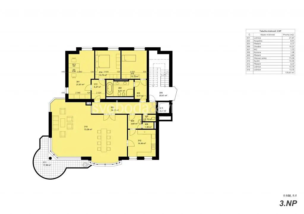 Pronájem bytu 4+1 194 m², Pod Klaudiánkou, Praha 4 - Podolí