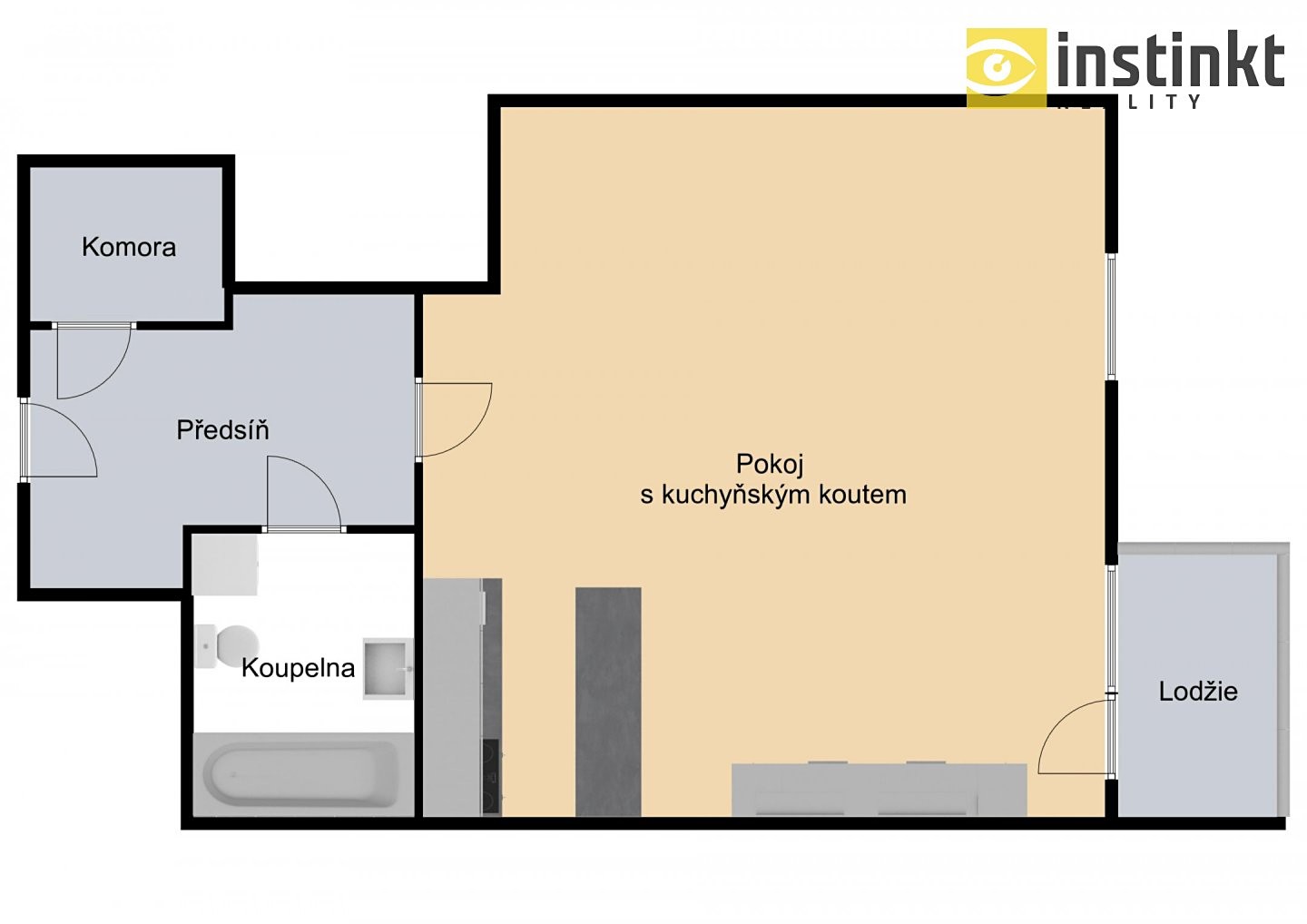 Pronájem bytu 1+kk 45 m², Symfonická, Praha 5 - Stodůlky
