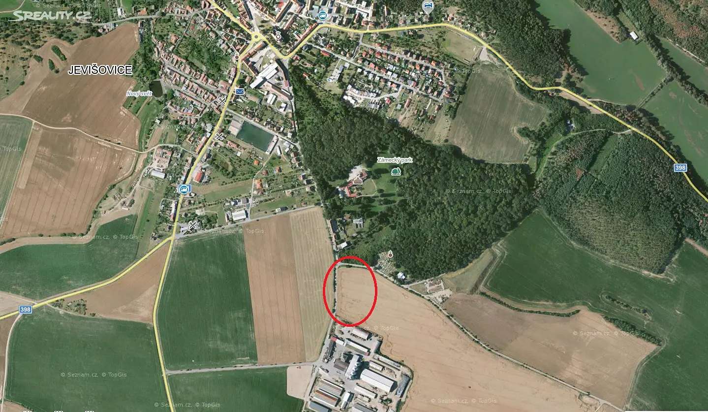 Prodej  komerčního pozemku 12 888 m², Jevišovice, okres Znojmo