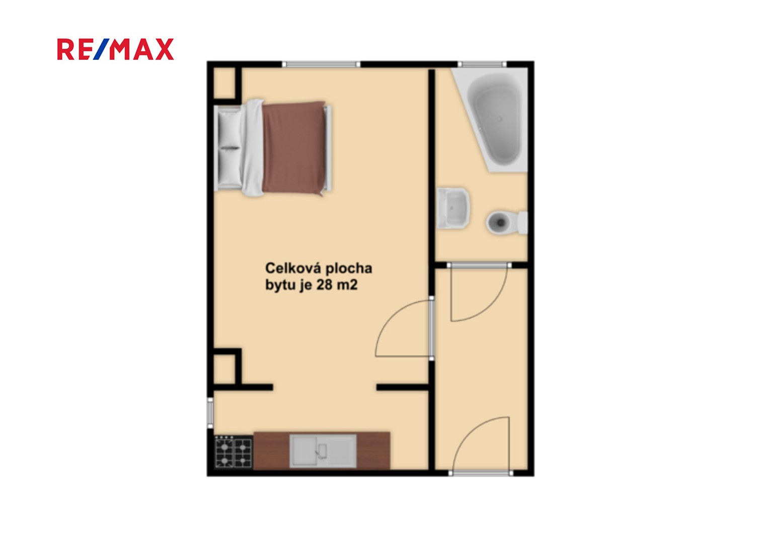 Pronájem bytu 1+kk 28 m², Pokratická, Litoměřice - Pokratice