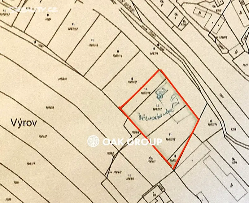 Prodej  stavebního pozemku 2 731 m², Výrov, okres Plzeň-sever