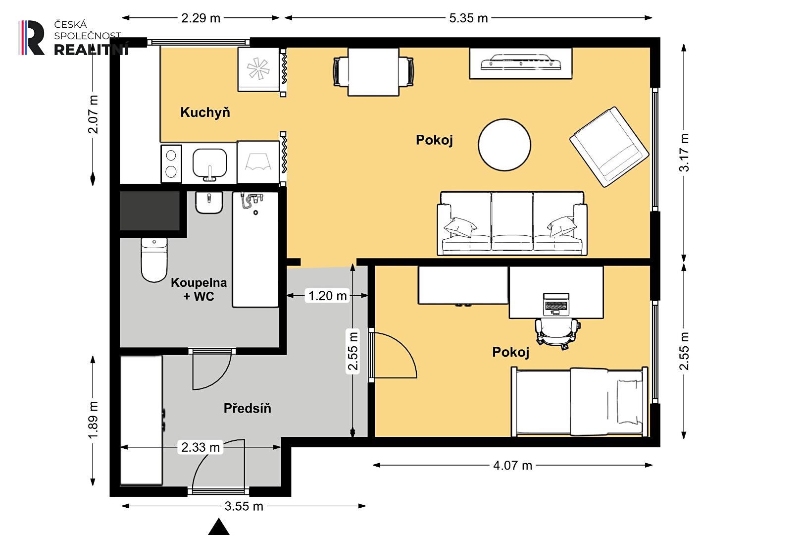 Pronájem bytu 2+1 43 m², Laudova, Praha 6 - Řepy