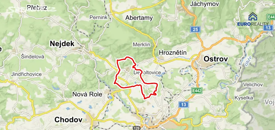 Prodej  stavebního pozemku 14 196 m², Děpoltovice, okres Karlovy Vary
