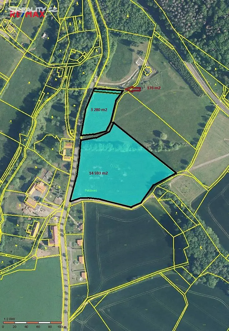 Prodej  stavebního pozemku 18 049 m², Železnice - Pekloves, okres Jičín