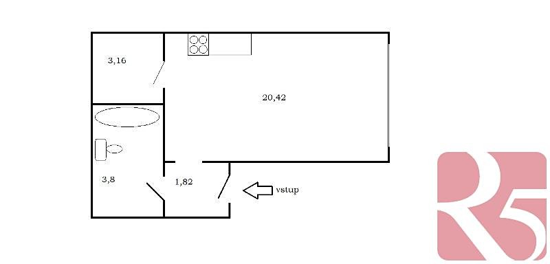 Pronájem bytu 1+kk 29 m², Plzeňská, Praha 5 - Stodůlky