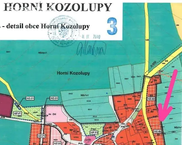 Prodej  stavebního pozemku 3 653 m², Horní Kozolupy, okres Tachov