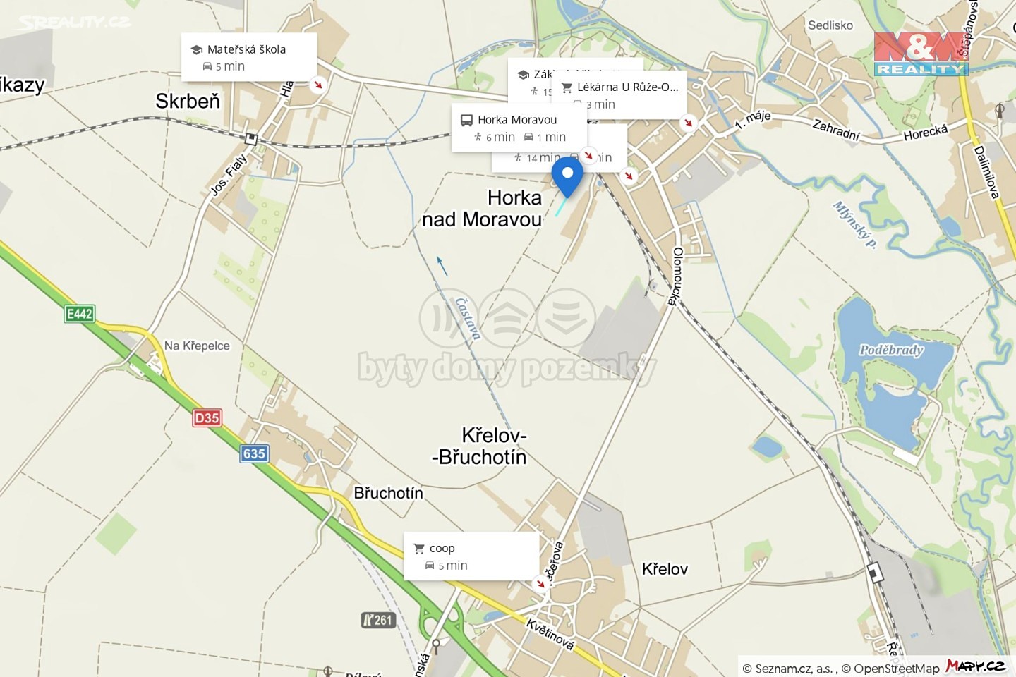 Prodej  stavebního pozemku 3 691 m², Horka nad Moravou, okres Olomouc