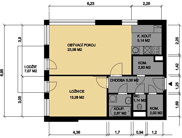 Prodej bytu 2+kk 60 m², V Dolině, Praha 10 - Michle